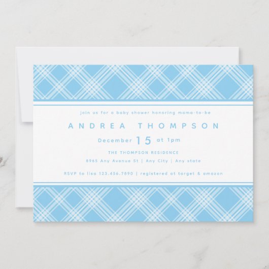 Invitation Baby shower garçon (Devant)