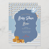 Invitation Baby shower garçon (Devant / Derrière)