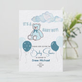 Invitation baby shower - Garçon (Debout devant)