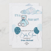 Invitation baby shower - Garçon (Devant / Derrière)