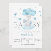 Invitation Baby shower Garçon (Devant / Derrière)