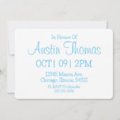 Invitation Baby shower - Garçon (Dos)