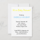 Invitation Baby shower Garçon (Dos)