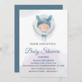 Invitation Baby shower garçon (Devant / Derrière)
