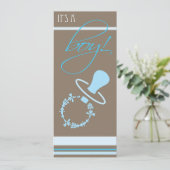 Invitation Baby shower - Garçon (Debout devant)