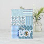 Invitation Baby shower garçon (Debout devant)