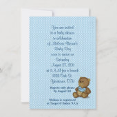 Invitation Baby shower garçon (Dos)