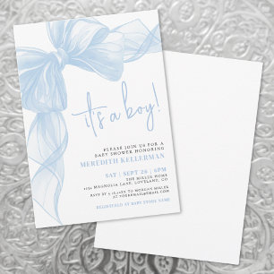 Invitation Baby Shower Garçon à l'Arc Bleu
