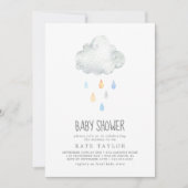 Invitation Baby shower Garçon à nuage de pluie (Devant)