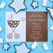 Invitation Baby shower Garçon à poussette bleue