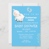 Invitation Baby shower garçon agneau mignet (Devant)