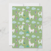 Invitation Baby shower Garçon Alpaca vert (Dos)