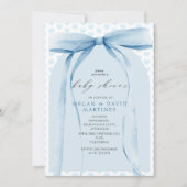 Invitation Baby Shower Garçon Arc Bleu (Devant)