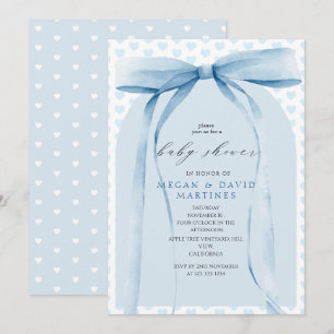 Invitation Baby Shower Garçon Arc Bleu
