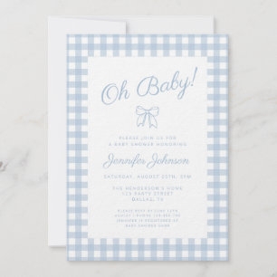 Invitation Baby Shower Garçon Arc-en-ciel Bleu Mignon