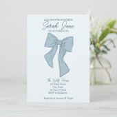 Invitation Baby shower garçon avec arc (Debout devant)