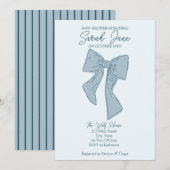 Invitation Baby shower garçon avec arc (Devant / Derrière)