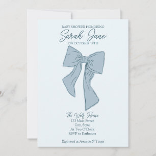 Invitation Baby shower garçon avec arc