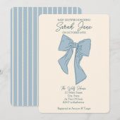 Invitation Baby shower garçon avec arc (Devant / Derrière)