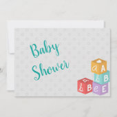 Invitation Baby shower garçon avec blocs ABC (Devant)