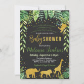 Invitation Baby shower garçon, Baby shower Jungle (Devant)
