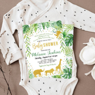 Invitation Baby shower garçon, Baby shower Jungle
