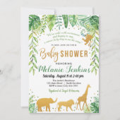 Invitation Baby shower garçon, Baby shower Jungle (Devant)