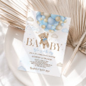 Invitation Baby shower Garçon Bear Blue