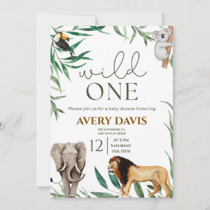 Invitation Baby Shower Garçon Bête Sauvage Safari