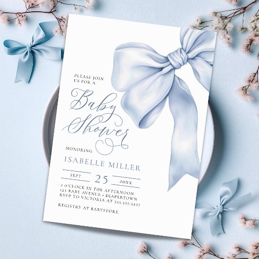 Invitation Baby shower Garçon bleu