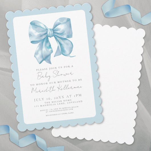 Invitation Baby shower Garçon bleu