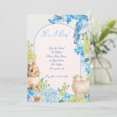 invitation baby shower garçon bleu aquarelle desig (Debout devant)