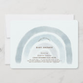 Invitation Baby shower Garçon bleu arc-en-ciel (Devant)