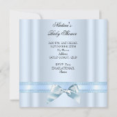 Invitation Baby shower Garçon Bleu Blanc Prince Couronne 3 (Dos)