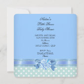 Invitation Baby shower Garçon Bleu Couronne Turquoise Giraffe (Dos)