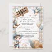 Invitation Baby shower garçon bleu Cowboy (Devant)