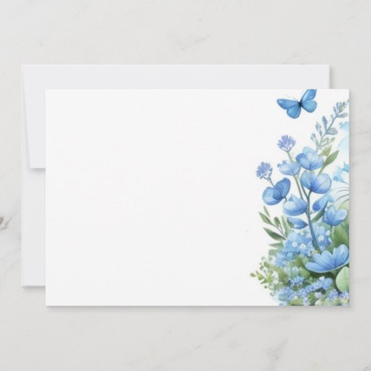 Invitation Baby shower Garçon bleu de la forêt d'écureuils en (Dos)