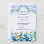 Invitation Baby shower garçon bleu doux Chien chaton (Dos)