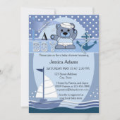 Invitation Baby shower Garçon bleu nautique (Devant)