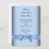 Invitation Baby shower Garçon Bleu Petit Prince Couronne (Dos)