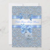 Invitation Baby shower Garçon Bleu Petit Prince Couronne 2 (Devant)