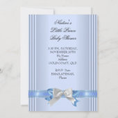 Invitation Baby shower Garçon Bleu Petit Prince Couronne 5a (Dos)