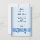 Invitation Baby shower Garçon Bleu Petit Prince Couronne arc (Dos)