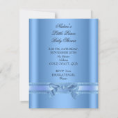 Invitation Baby shower Garçon Bleu Petit Prince Couronne Bow (Dos)