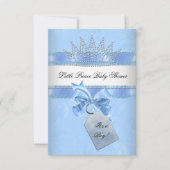 Invitation Baby shower Garçon Bleu Petit Prince Couronne Dama (Devant)