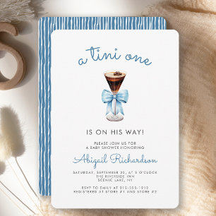 Invitation Baby shower Garçon bleu Tini One Espresso Martini