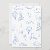 Invitation Baby shower Garçon bleu Toile De Jouy (Dos)