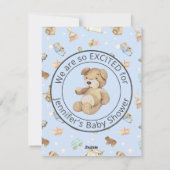 Invitation Baby shower garçon bleu très simple (Dos)