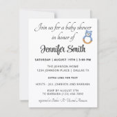 Invitation Baby shower garçon bleu très simple (Devant)