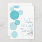 Invitation Baby shower garçon Blue Lanterns (Devant / Derrière)